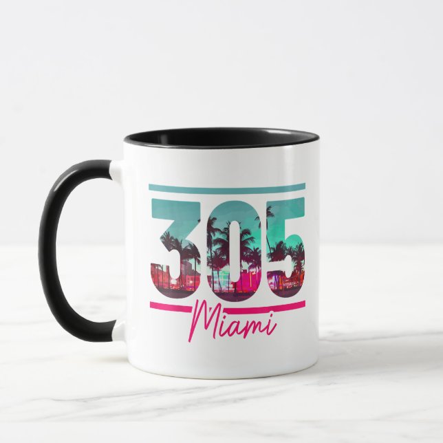 Caneca Código de Área de Miami 305 - Prítico de Palmeiras (Esquerda)