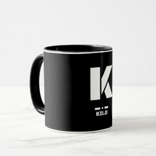 Caneca Código fonético do K(Kilo) OTAN alfabético e Morse
