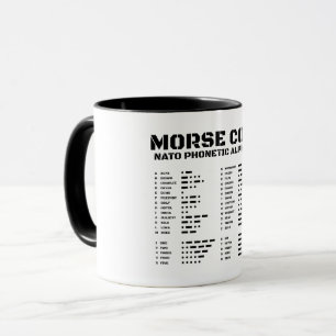 Caneca Código Morse Alfabeto Telefônico da OTAN
