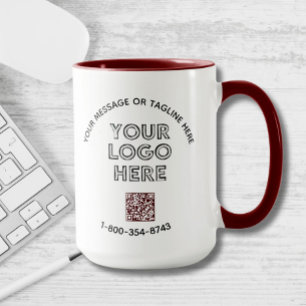 Caneca Código QR do Logotipo Personalizado da Mensagem Co