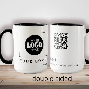 Caneca Código QR promocional personalizado com logotipo e