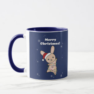 Caneca Coelhinha Feliz Natal Animais de inverno Café