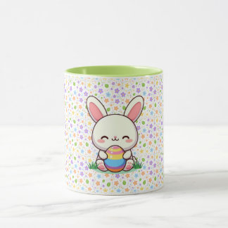 Caneca Coelhinho bonito de primavera/Páscoa com ovo