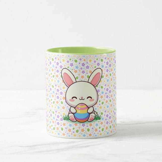 Caneca Coelhinho bonito de primavera/Páscoa com ovo (Centro)