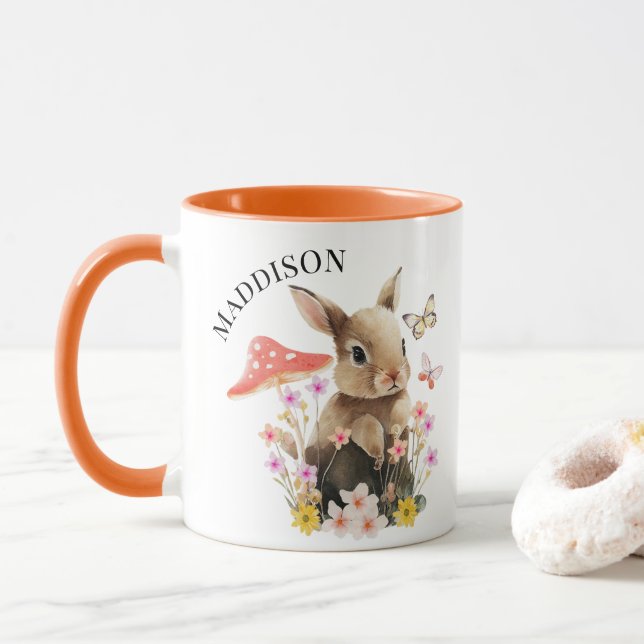 Caneca Coelhinho de Aquarela Cuja Cama É (Com Donut)