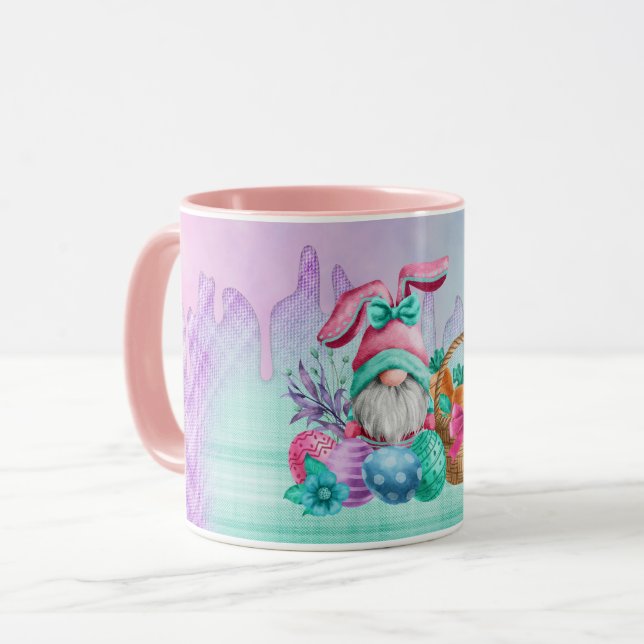 Caneca Coelhinho De Páscoa Com Ovos De Cesta (Frente Esquerda)