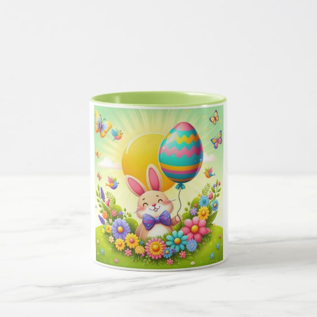 Caneca Coelhinho de Páscoa fofo, caprichoso e colorido (Centro)