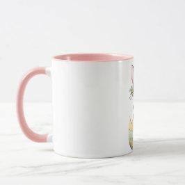 Caneca Coelhinho Floral no Felz pascoa de Ovo Pastel