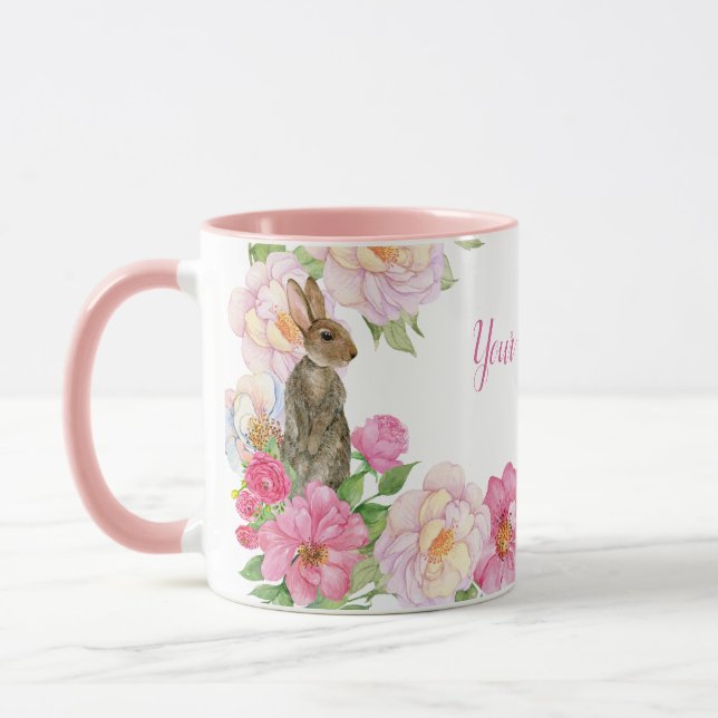 Caneca Coelhinho Floral Rosa (Esquerda)