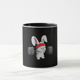 Caneca Coelhinho Gym Coelho Ness Weighting Arte Engraçad