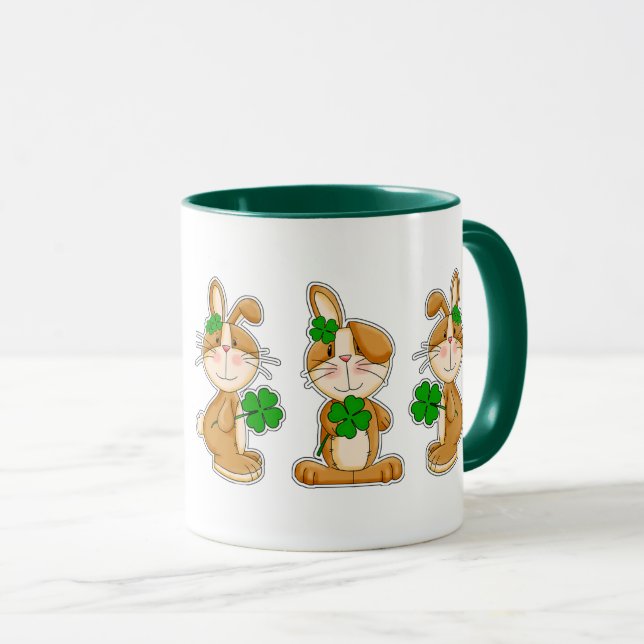Caneca Coelhinhos com Ruas de Shamrocks. (Frente Esquerda)