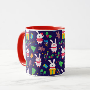 Caneca Coelhinhos de Natal Engraçados