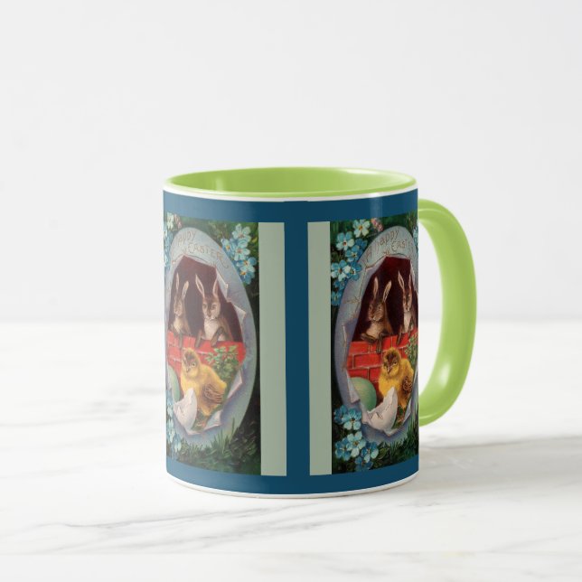 Caneca Coelhinhos e Pintinhos de Páscoa (Frente Esquerda)