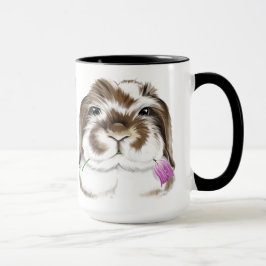 Caneca Coelho Adorável do Lop Felpudo Americano com Tulip