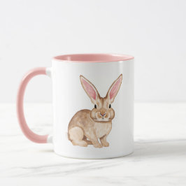 Caneca Coelho Aquarela Marrom Com Orelhas Grandes Páscoa
