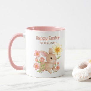 Caneca Coelho Aquarela Personalizado Feliz Páscoa 
