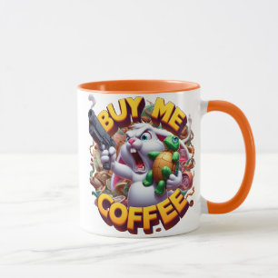 Caneca Coelho Armado e Duelo de Tartaruga Me Comprar Café