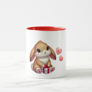 Caneca Coelho bonito do coelho do Dia de os namorados