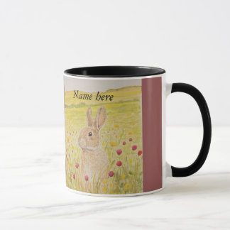 Caneca Coelho bonito, wildflowers