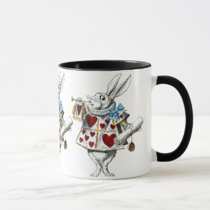 Caneca Coelho Branco Alice Mundo das Maravilhas Coelho de