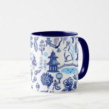Coelho Chinoiserie Blue Mug