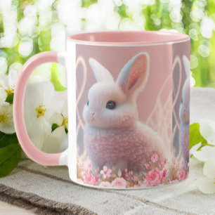 Caneca Coelho Coelho Bonito Rosa-Cor-de-Rosa-Sonho