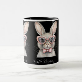 Caneca Coelho com Óculos de Coração | Café de Anim