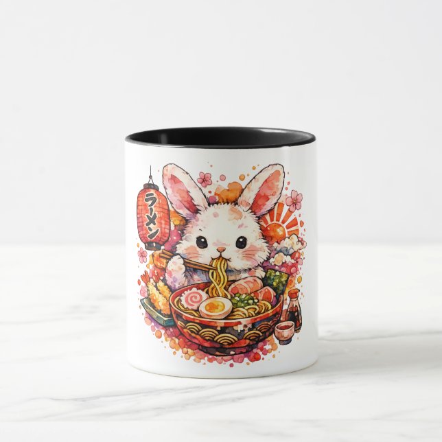 Caneca Coelho Comendo Ramen (Centro)