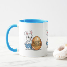 Caneca Coelho de Bolinhas Feliz Páscoa