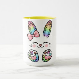 Caneca Coelho de Páscoa Arco-íris