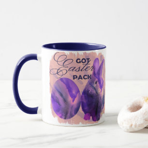 Caneca Coelho De Páscoa Azul E Ovo Pintado