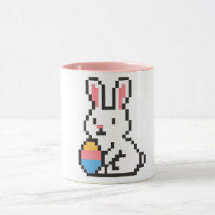 Caneca coelho de Páscoa fofo de 8 bits