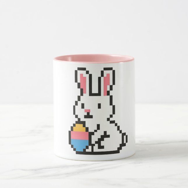 Caneca coelho de Páscoa fofo de 8 bits (Centro)