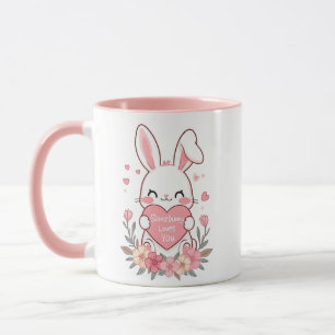 Caneca Coelho doce e flores
