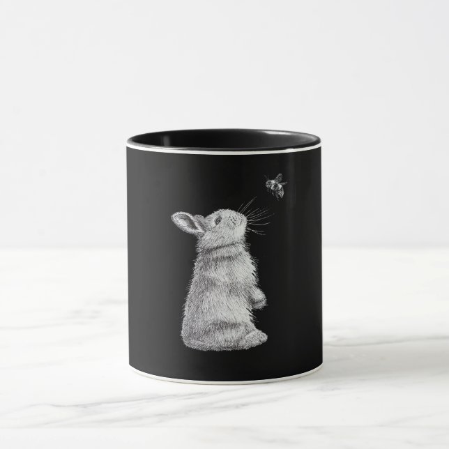 Caneca Coelho e abelha| Presente de Bunny Lover (Centro)