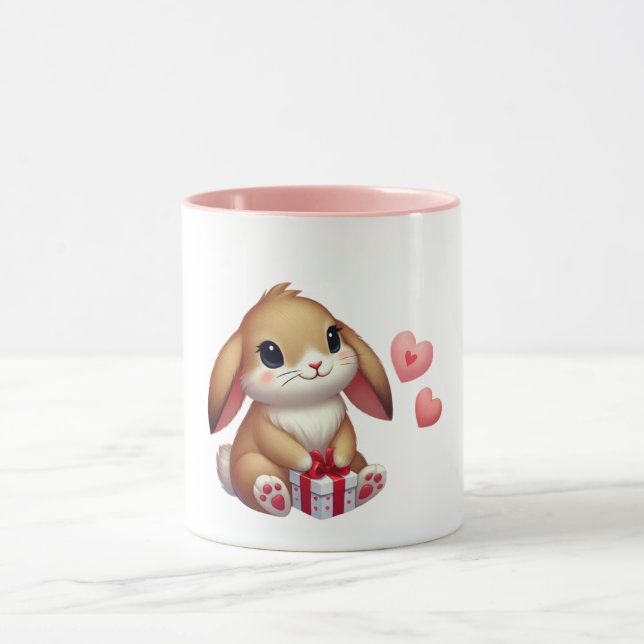 Caneca Coelho fofo do Dia dos Namorados  (Centro)