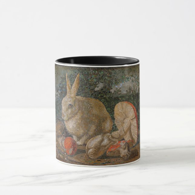 Caneca Coelho mosaico e vintagem natural em cogumelos (Centro)