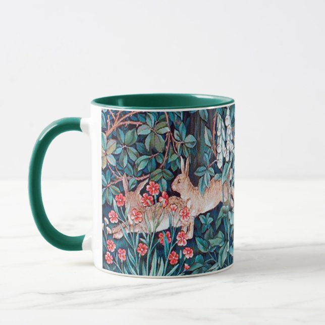 Caneca Coelho na Floresta, William Morris, Art Nouveau (Esquerda)