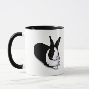 Caneca Coelho Negro e Branco