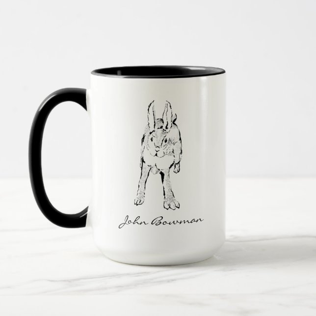 Caneca Coelho Selvagem de Compras / Nome Personalizado (Esquerda)