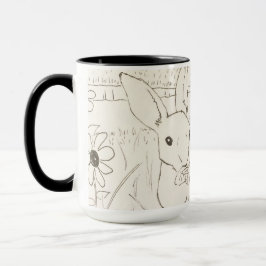 Caneca Coelhos Coelhinhos De Bebê-Mãe Bonitos