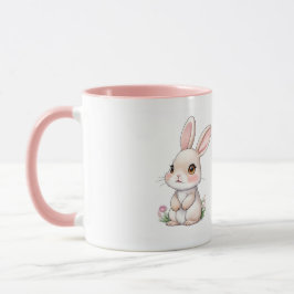 Caneca Coelhos de Páscoa Cor-de-Rosa