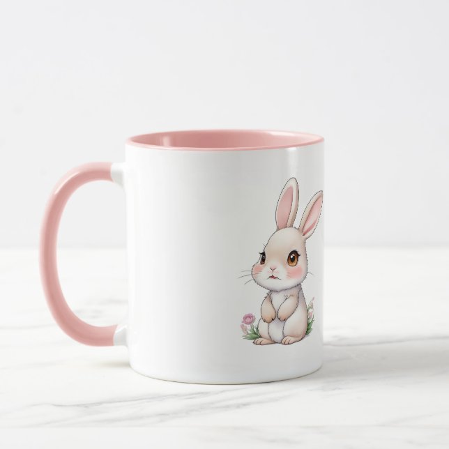 Caneca Coelhos de Páscoa Cor-de-Rosa (Esquerda)