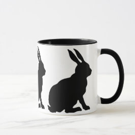 Caneca Coelhos de Silhuette Pretos