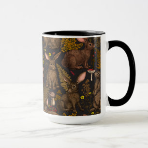 Caneca Coelhos e flora florestal 3 Mug