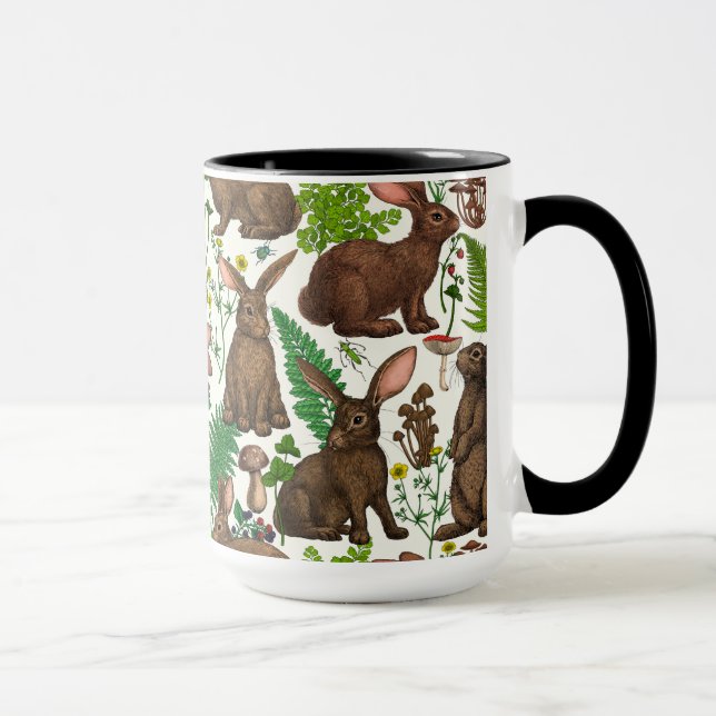 Caneca Coelhos e flora florestal 4 (Direita)