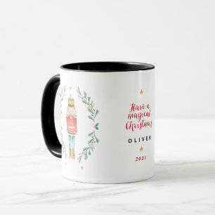 Caneca Cof de Natal bonito, botânico, de coloração aqu