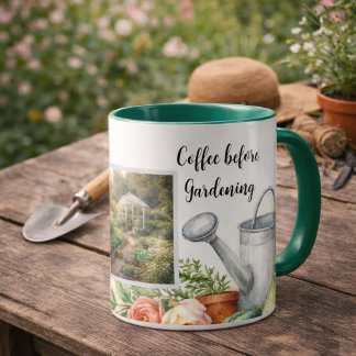 Caneca Coffee before gardening photo personal garden