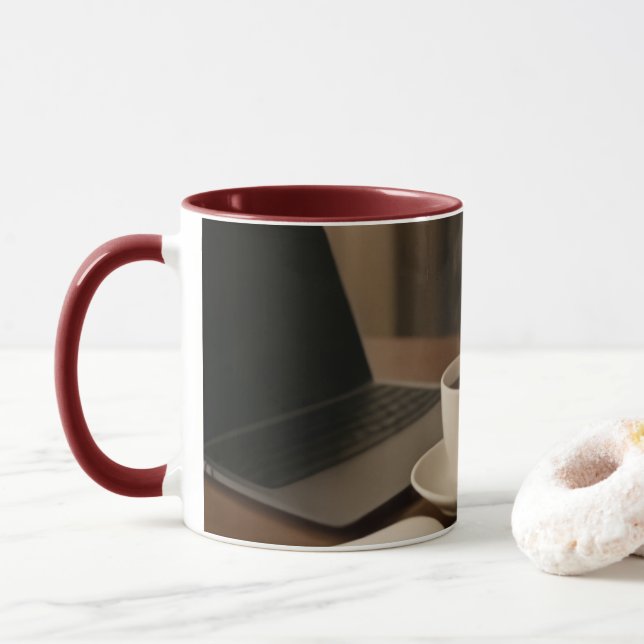 Caneca "Coffee & Clicks Mug – Steam, Shopping, and Lap (Com Donut)