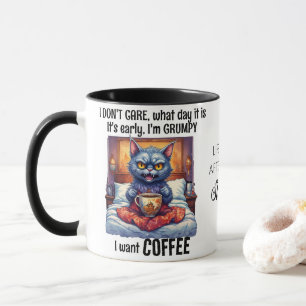 Caneca Coffee De Bebendo De Gato Com Raiva Grumosa